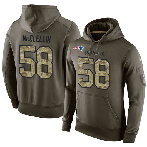 NFL Nike New England Patriots #58 Shea McClellin Green Salute To Service Men's Pullover Hoodie